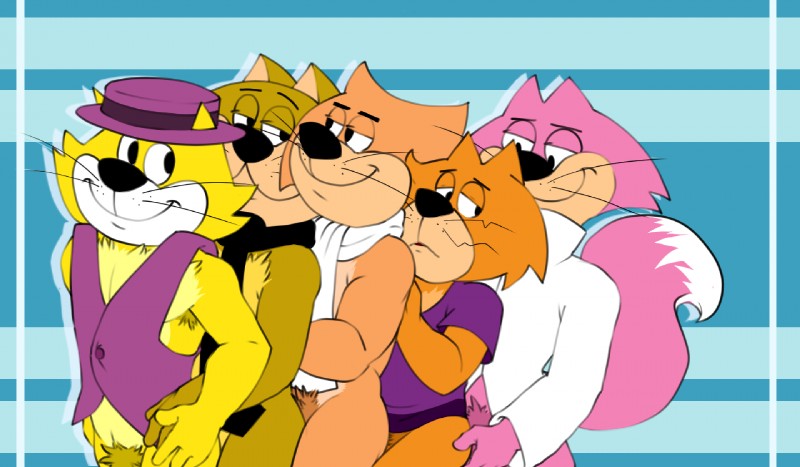 anal anthro clothing group group_sex male male/male male_penetrated male_penetrating male_penetrating_male penetration pubes sex train_position bobthetanuki hanna-barbera top_cat_(series) brain_(top_cat) choo-choo_(top_cat) fancy-fancy_(top_cat) spook_(top_cat) top_cat domestic_cat felid feline felis mammal