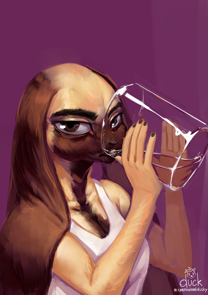 anthro beverage big_breasts breasts clothed clothing container cup drinking_glass female fur glass glass_container glass_cup looking_at_viewer open_mouth simple_background solo duckhere beastars kyuu_(beastars) domestic_rabbit lagomorph leporid lop_rabbit mammal oryctolagus rabbit absurd_res digital_media_(artwork) hi_res