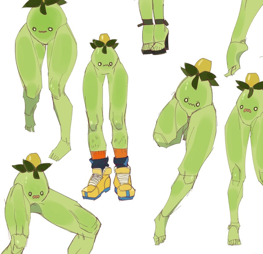 5_toes ambiguous_gender barefoot clothing feet foot_focus footwear green_body green_feet green_legs high_heels humanoid_feet humanoid_legs looking_at_viewer mouth_closed open_mouth orange_clothing orange_footwear orange_socks plantigrade shoes simple_background socks solo standing toes what white_background leunkon nintendo pokemon generation_9_pokemon pokemon_(species) smoliv 2024 colored_sketch digital_media_(artwork) hi_res sketch sketch_page