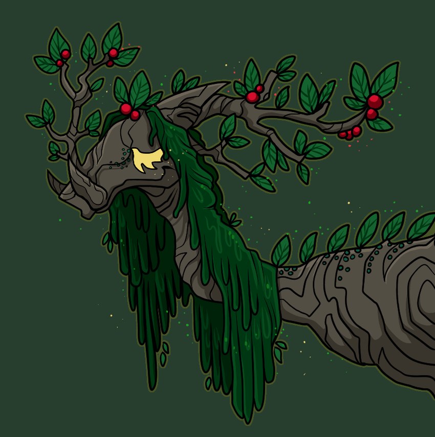 berry blonde_eyelashes brown_body brown_horn closed_smile eyelashes eyes_closed female feral food fruit green_background green_hair green_outline hair horn leaf light long_hair long_neck mouth_closed outline plant plant_hair pseudo_hair side_view simple_background smile solo beastofeuthanasia elemental_creature flora_fauna wood_creature 2023 bust_portrait colored digital_drawing_(artwork) digital_media_(artwork) english_description lighting portrait shaded