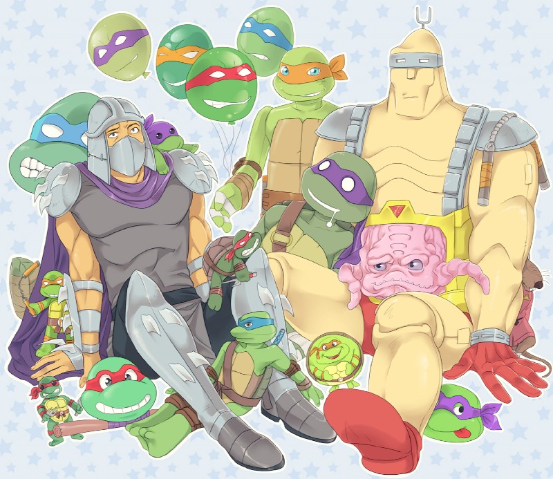 attached_to_balloon balloon balloon_with_face bodily_fluids confusion doll drooling green_body green_skin inflatable pink_body pink_skin print_balloon saliva toy weapon crylin teenage_mutant_ninja_turtles teenage_mutant_ninja_turtles_(1987) teenage_mutant_ninja_turtles_(2003) teenage_mutant_ninja_turtles_(2007) teenage_mutant_ninja_turtles_(2012) donatello_(tmnt) krang leonardo_(tmnt) master_splinter michelangelo_(tmnt) raphael_(tmnt) shredder_(tmnt) alien human mammal murid murine rat reptile rodent scalie turtle hi_res adopted_(lore) adopted_son_(lore) adoptive_father_(lore) brother_(lore) brothers_(lore) sibling_(lore)