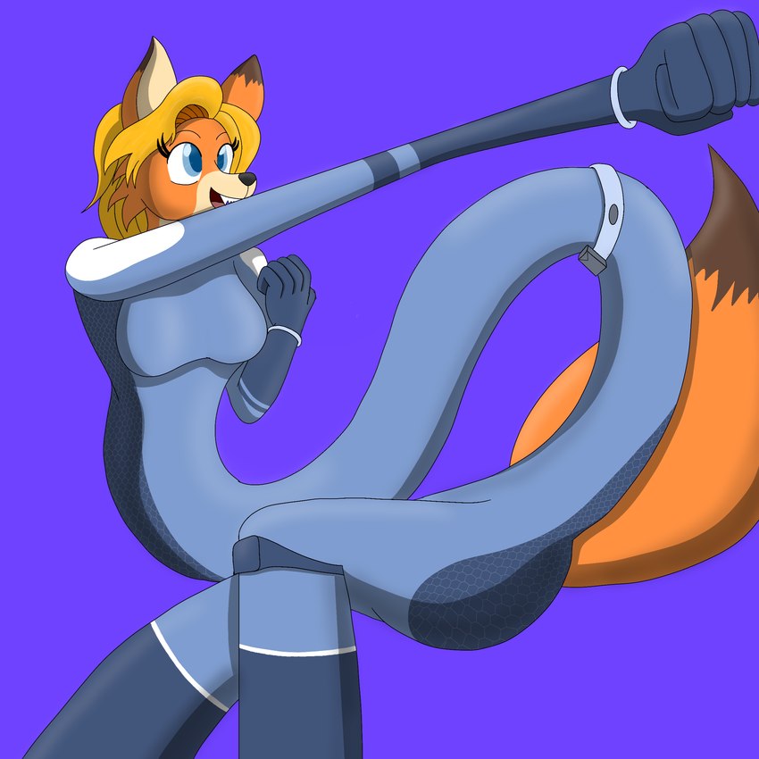 anthro blonde_hair elastic elasticity elongated female hair long_arms smile solo stretchy stretchy_girl superhero fabulousmare canid canine fox mammal 1:1 absurd_res hi_res