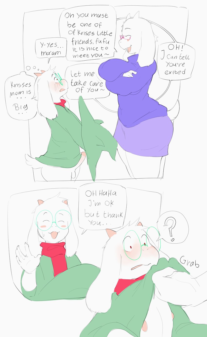 ralsei and toriel (undertale (series) and etc) created by kinkykong