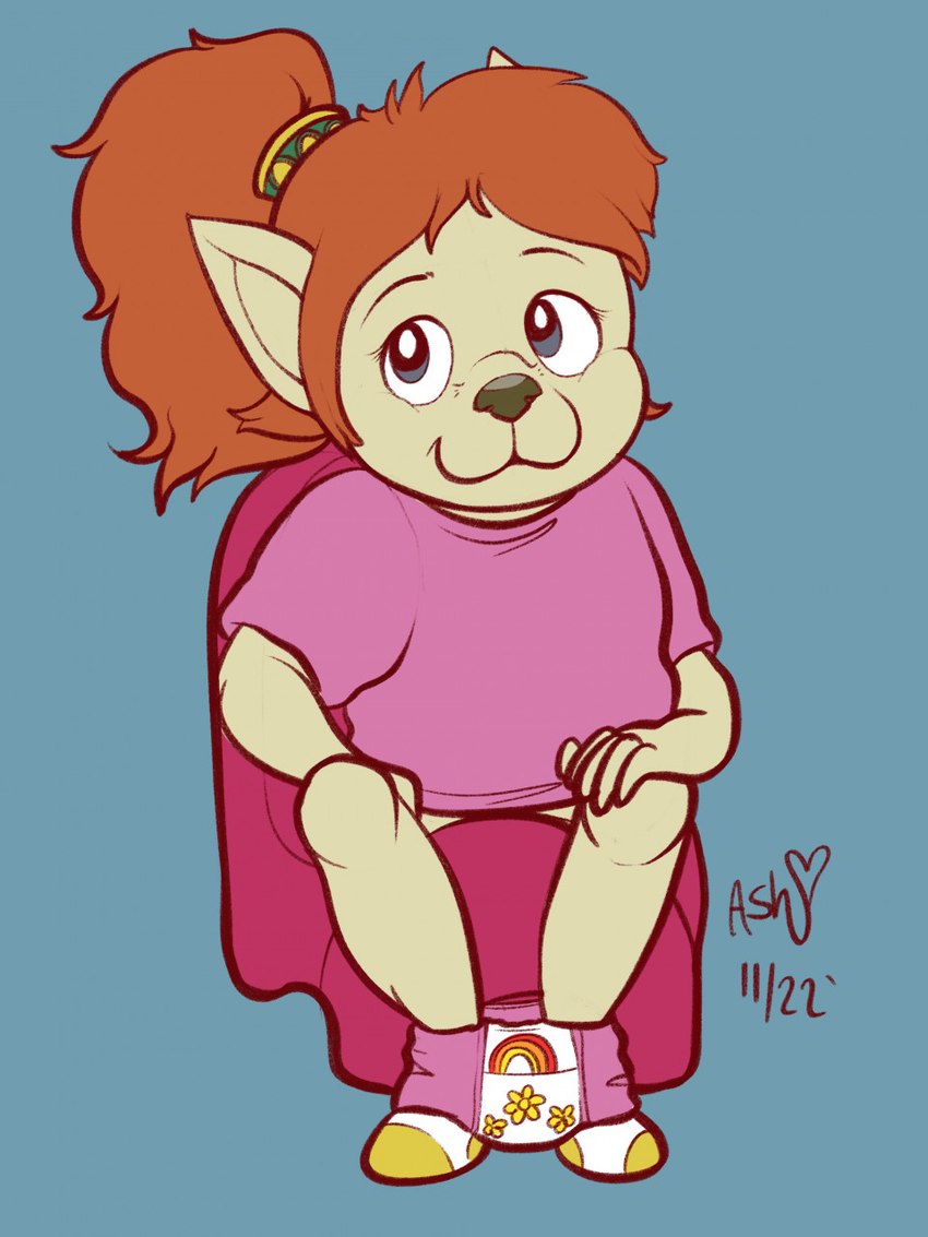 anthro clothing diaper female footwear going_potty hair pink_clothing pink_shirt pink_topwear potty potty_chair potty_training pull-ups_(diaper) red_hair shirt socks solo toddler topwear training_pants young young_female smkd sega sonic_the_hedgehog_(series) sonic_underground mindy_latour canid canine fox mammal hi_res