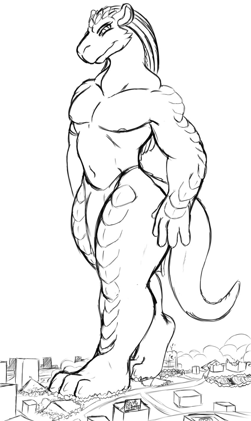 anthro bess_hybrid crush footprint macro male plantigrade solo bigshow rho demigod mammal pangolin absurd_res hi_res monochrome