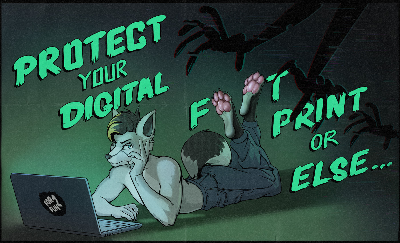 advertisement announcement anthro computer electronics feet internet knil laptop male pawpads paws pink_pawpads public public_service_announcement service soles solo teasing vintage forfun2 knil_(character) canid canine fox mammal hi_res