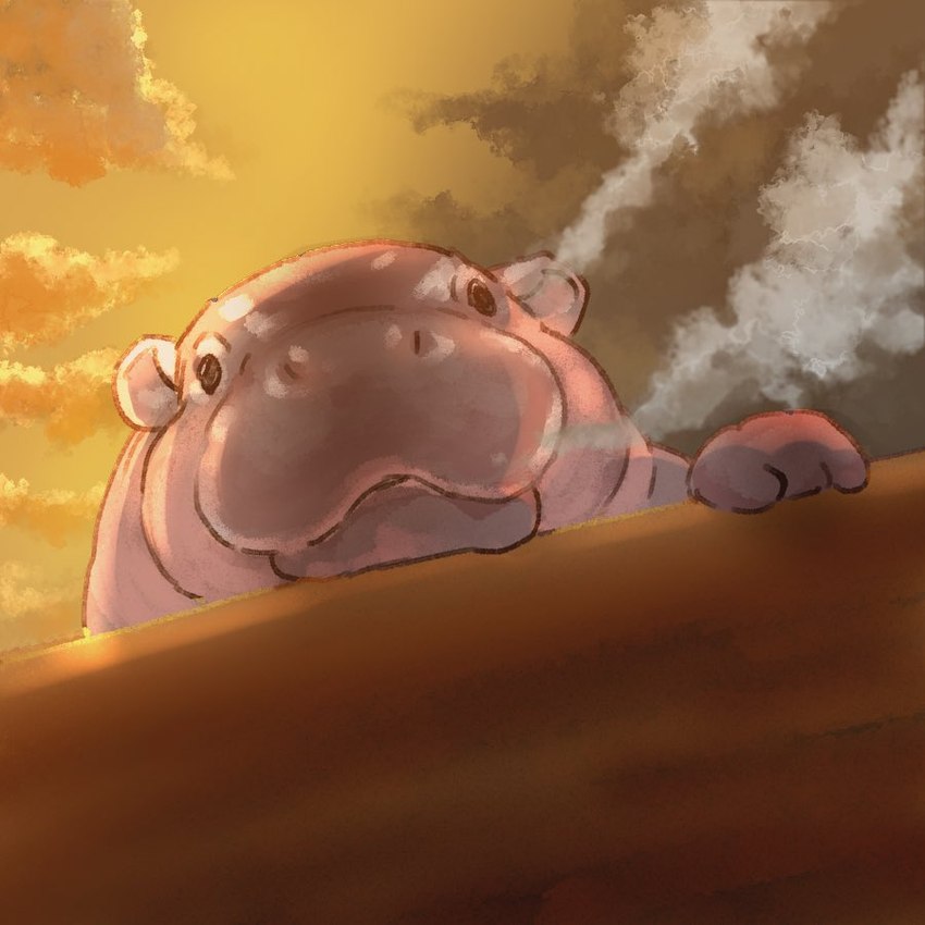 ambiguous_gender baby breath feral grey_body grey_skin mouth_closed quadruped slightly_chubby slightly_chubby_feral snout solo young py0wwk real_world moo_deng hippopotamid mammal pygmy_hippopotamus 1:1 2024 colored digital_media_(artwork) digital_painting_(artwork) warm_colors female_(lore)