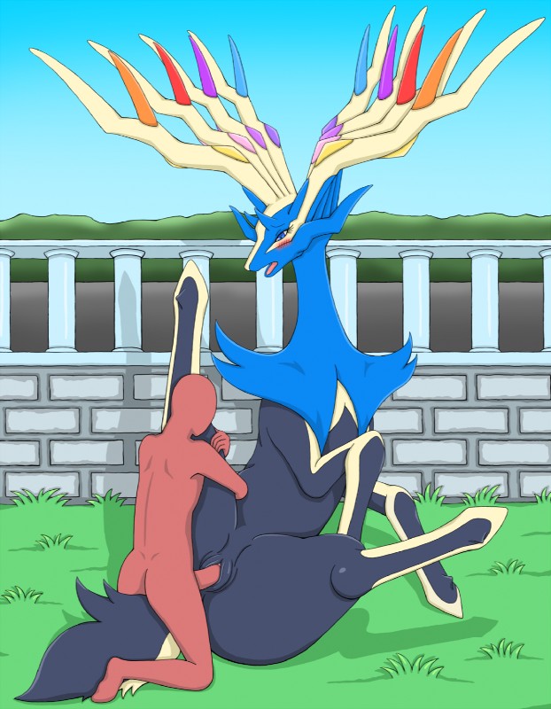 antlers bestiality blue_eyes blush duo female female_on_human female_penetrated feral feral_penetrated genitals horn human_on_feral human_penetrating human_penetrating_feral interspecies male male/female male_on_feral male_penetrating male_penetrating_female nude open_mouth penetration penile penile_penetration penis penis_in_pussy pokephilia pussy sex vaginal vaginal_penetration fang_asian nintendo pokemon anon deer generation_6_pokemon human legendary_pokemon mammal pokemon_(species) xerneas xerneas_(active_mode) 2018 hi_res