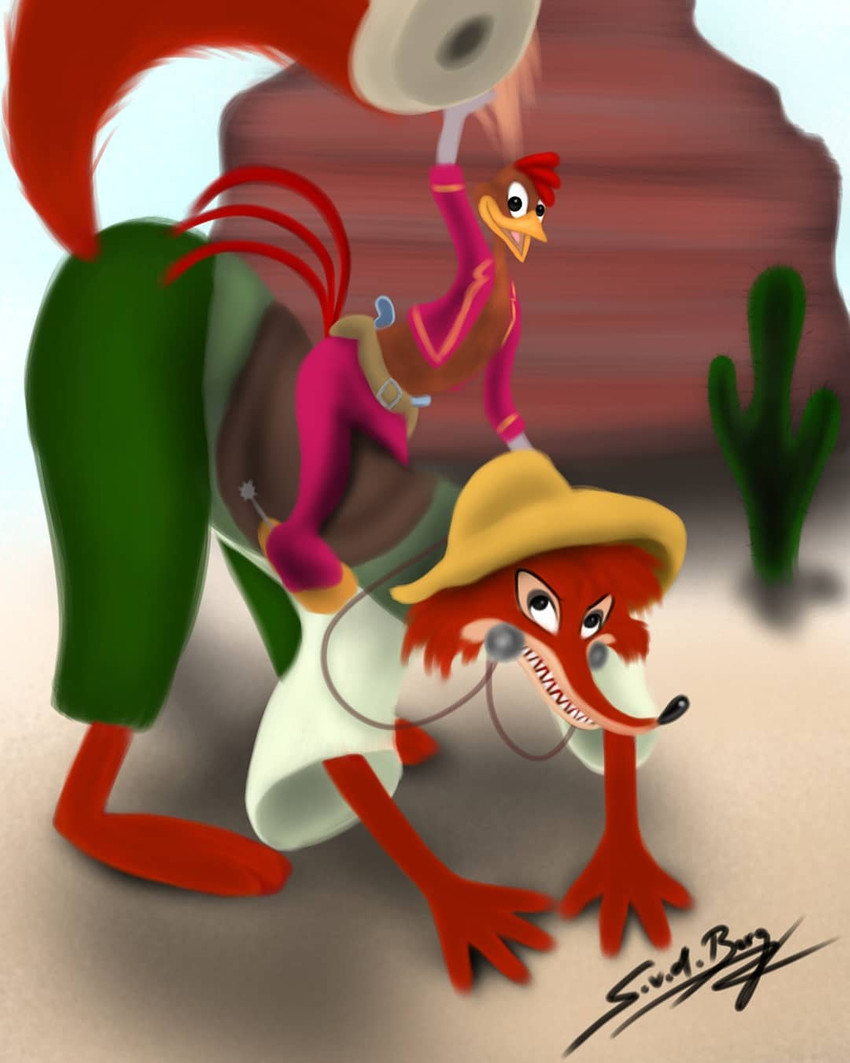anthro beak bridle den duo male male/male medium_truck reins riding riding_on_back saddle tail truck van vehicle berg brerfox disney song_of_the_south the_three_caballeros br'er_fox panchito_pistoles avian bird canid canine chicken fox galliform gallus_(genus) mammal phasianid 4:5 hi_res signature