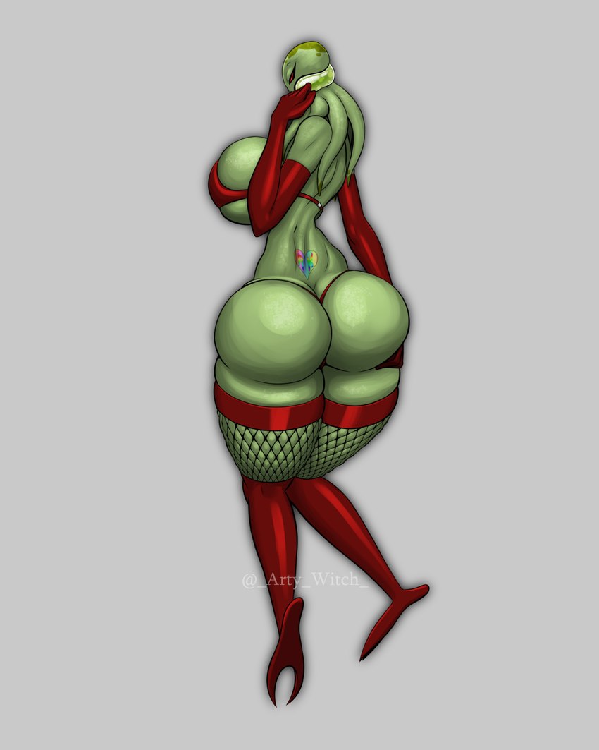 anthro big_breasts breasts butt clothed clothing female huge_breasts latex solo tentacles thong underwear artywitch ben_10 cartoon_network myaxx alien chimera_sui_generis 4:5 hi_res