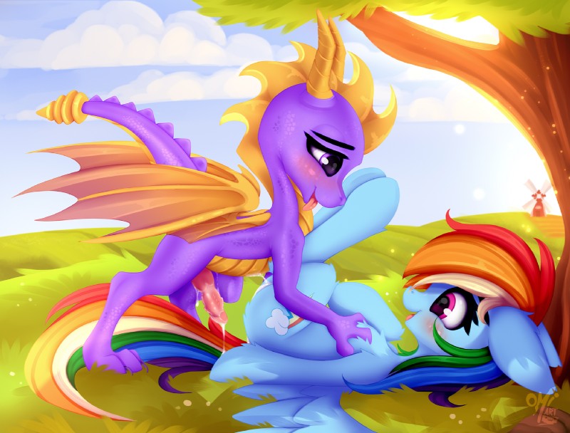 rainbow dash and spyro (friendship is magic and etc) created by omiart