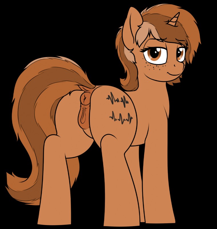 anatomically_correct anatomically_correct_genitalia anatomically_correct_pussy animal_genitalia animal_pussy anus brown_hair butt cutie_mark dock_(anatomy) equine_anus equine_genitalia equine_pussy female feral freckles genitals hair hooves horn looking_at_viewer pussy raised_tail simple_background solo tail tail_anus transparent_background zippysqrl hasbro my_little_pony mythology fan_character sign_(character) equid equine mammal mythological_creature mythological_equine unicorn 2018 alpha_channel digital_media_(artwork) hi_res