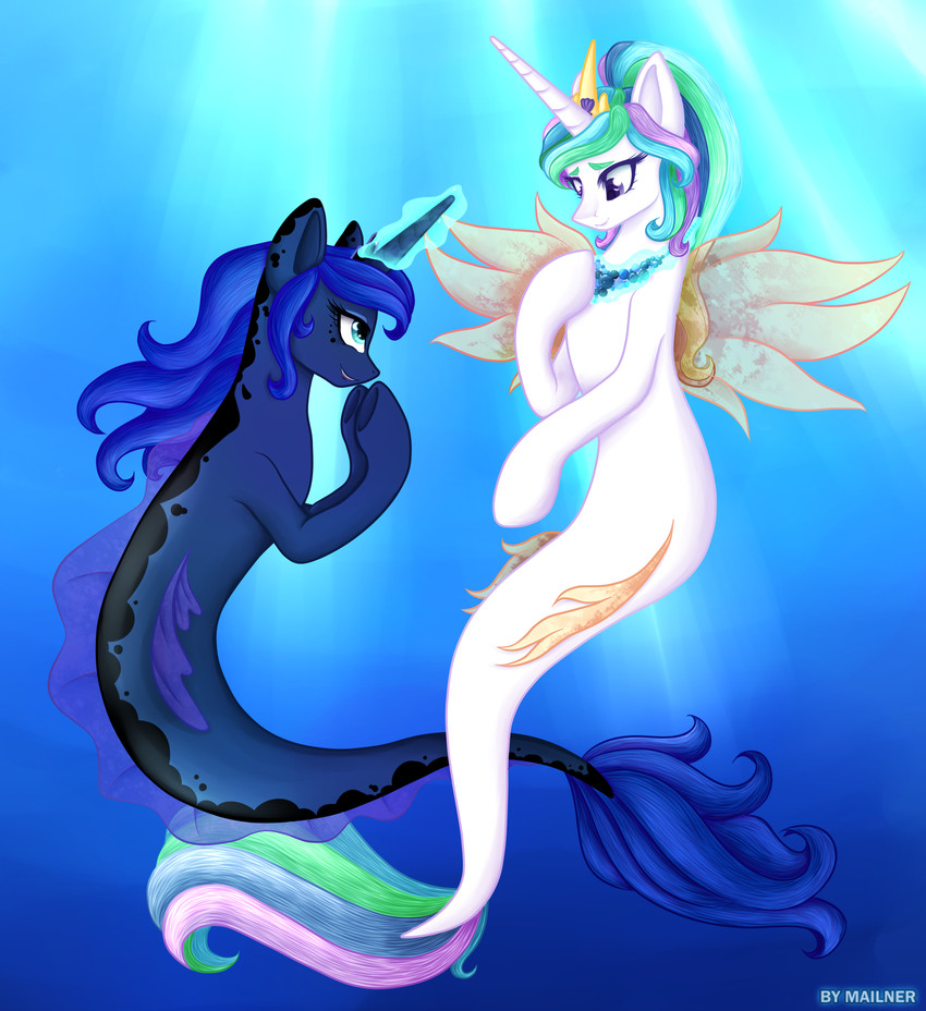 princess celestia and princess luna (friendship is magic and etc) created by mailner