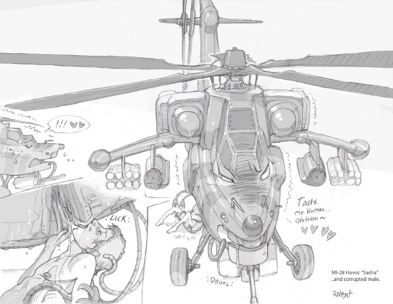 aircraft bodily_fluids consentacles cunnilingus dripping duo female feral genital_fluids genitals heart_symbol helicopter interspecies larger_female machine male male/female metallic_body metallic_tentacles mi-28_havoc military nipples not_furry oral pussy ranged_weapon sex shaking shivering simple_background size_difference smaller_human smaller_male tentacles text vaginal vaginal_fluids vehicle weapon white_background ratbat dire_aircraft dire_machine dire_vehicle human living_aircraft living_helicopter living_machine living_vehicle mammal english_text