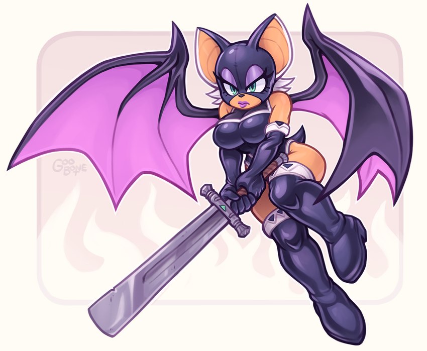 rouge the bat and rouge the bat (sonic the hedgehog (series) and etc) created by goobone