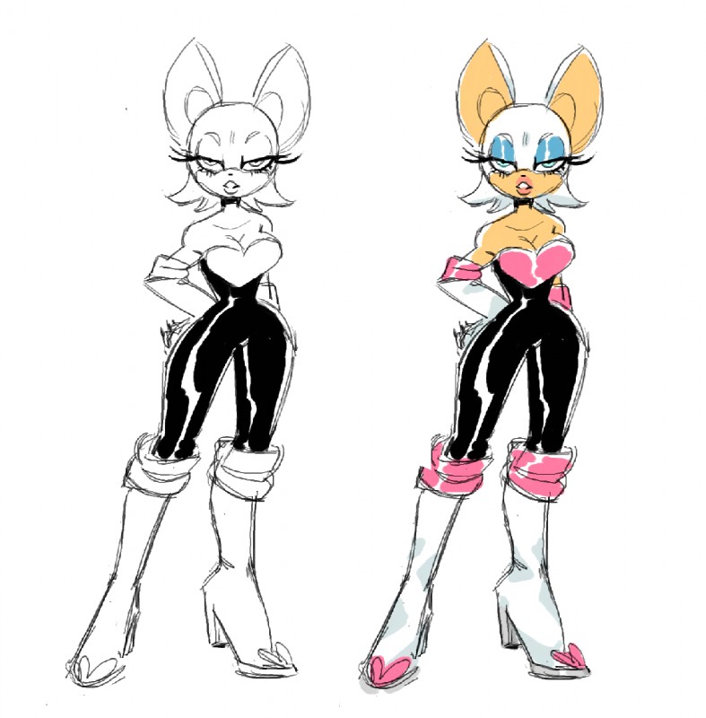 rouge the bat (sonic the hedgehog (series) and etc) created by izogii
