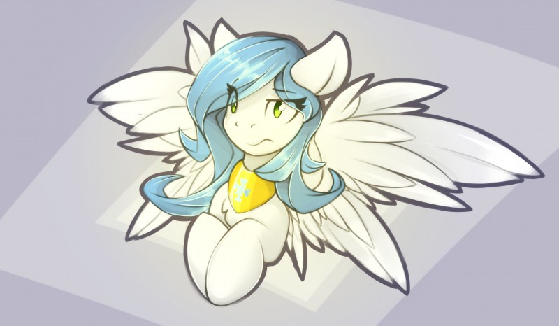 blue_hair feathered_wings feathers female feral fur green_eyes hair hooves simple_background solo white_body white_fur wings queenbloodysky hasbro my_little_pony mythology fan_character equid equine mammal mythological_creature mythological_equine pegasus absurd_res hi_res