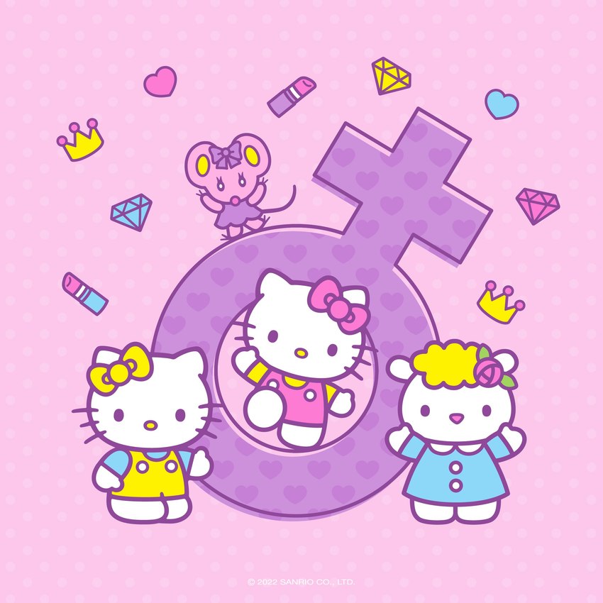 fifi, hello kitty, judy, and mimmy white (hello kitty (series) and etc) created by unknown artist