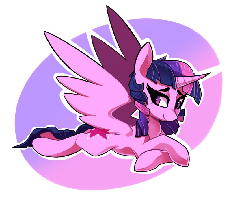 cutie_mark eyebrows eyelashes feathered_wings feathers female feral hair hooves horn multicolored_hair purple_eyes simple_background smile solo wings lilfunkman sourspot friendship_is_magic hasbro my_little_pony mythology twilight_sparkle_(mlp) equid equine mammal mythological_creature mythological_equine winged_unicorn 2017 digital_media_(artwork) hi_res