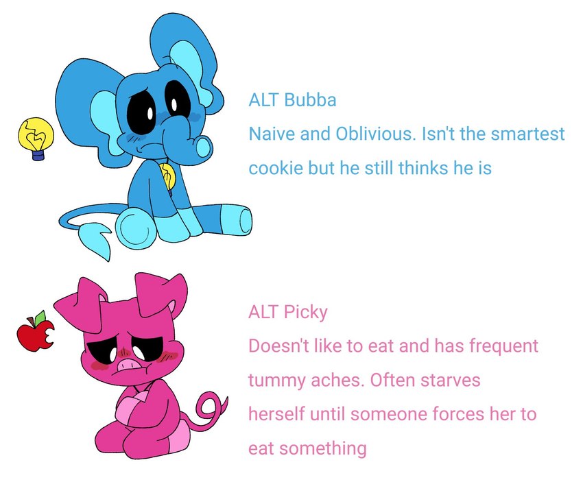 fan character, hubba hubbaphant, and sickypiggy (mob entertainment and etc) created by pachi rizuu