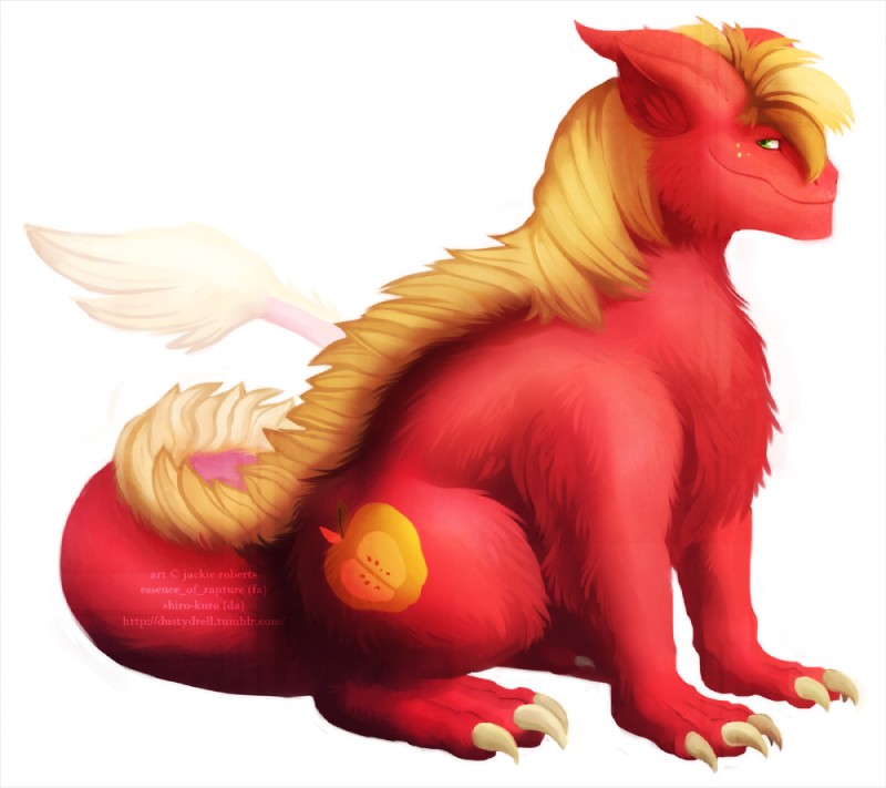 alternate_species claws dragonification dragonified feral fur male solo tail essence_of_rapture ius-iuris friendship_is_magic hasbro my_little_pony mythology big_macintosh_(mlp) dragon furred_dragon furred_scalie mythological_creature mythological_scalie scalie