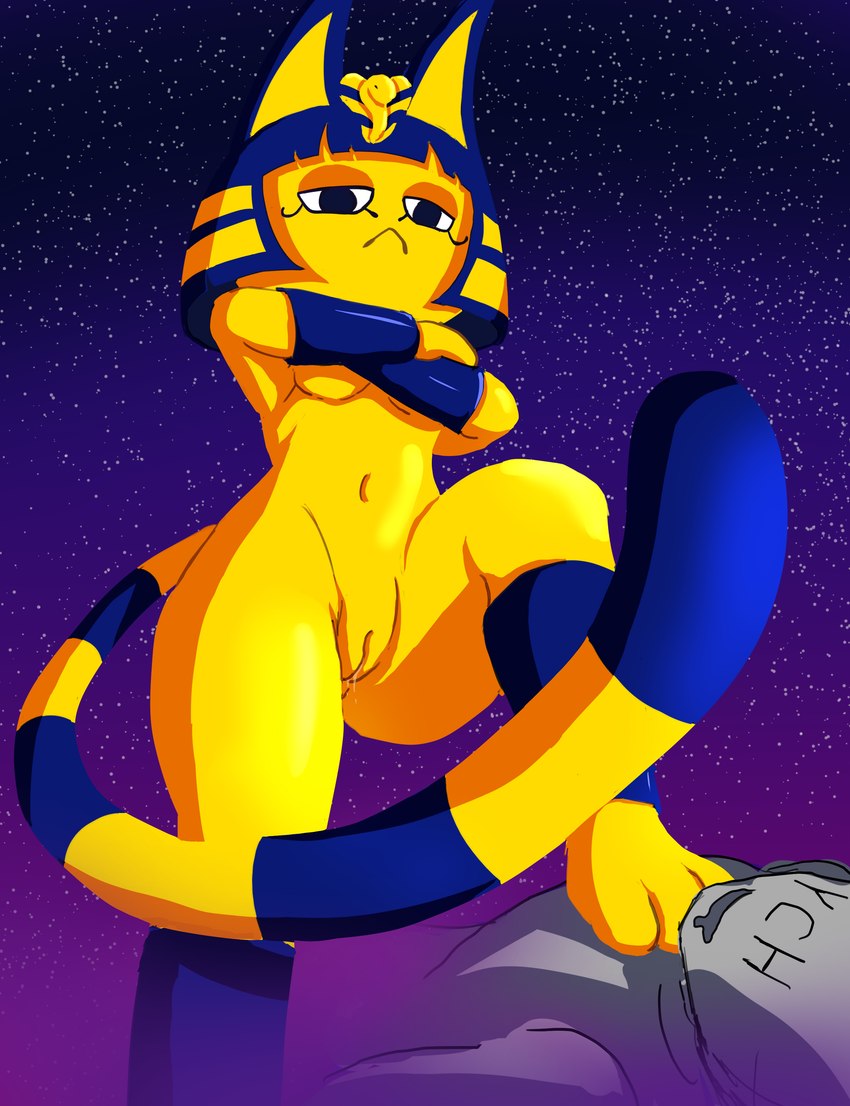 anthro asserting_dominance assertive assertive_female bald_crotch cat_tail crossed_arms egyptian faceless_character faceless_male female genitals innie_pussy male nude nude_female pussy solo yellow_body geminart animal_crossing ankha_zone nintendo ankha_(animal_crossing) domestic_cat felid feline felis mammal absurd_res digital_drawing_(artwork) digital_media_(artwork) digital_painting_(artwork) hi_res