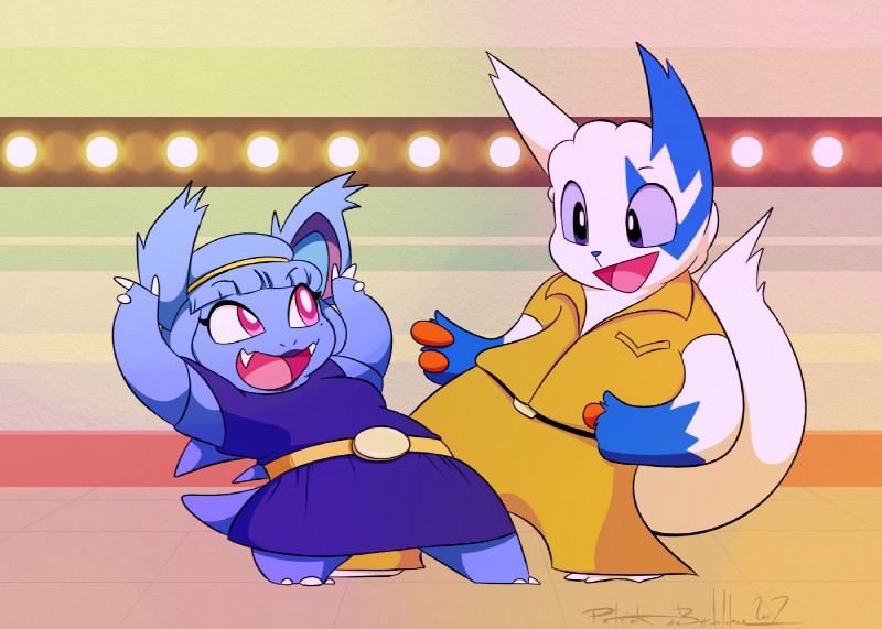 accessory anthro breasts dance_floor dancing duo eyebrows eyelashes fangs female hair_accessory hairband lipstick makeup male markings mole_(marking) tail teeth aquabunny nintendo pokemon carmela generation_1_pokemon generation_3_pokemon nidorina pokemon_(species) shiny_pokemon zangoose signature