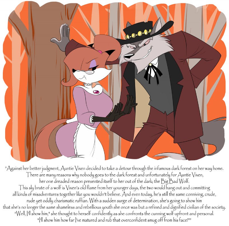 auntie vixen and big bad wolf (little red riding hood (copyright) and etc) created by chochi