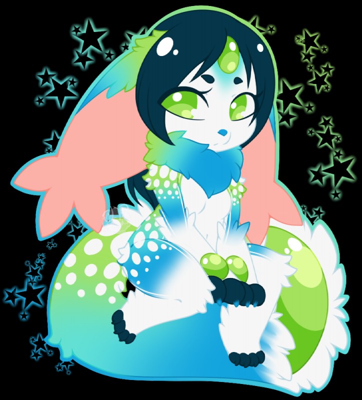 anthro big_eyes biped blue_body blue_claws blue_fur blue_hair blue_nose bokeh breasts casual_nudity chibi claws countershading dwarfism eyelashes featureless_breasts feet female female_anthro fingerless_(marking) fluffy fluffy_tail forehead_gem frown fur gem gradient_fur green_body green_eyes green_fur green_gem hair hand_gem handpaw long_ears long_tail looking_at_viewer markings multicolored_body multicolored_fur navel neck_tuft nude paws pink_inner_ear short_hair simple_background sitting solo sparklefur spots spotted_markings star star_bokeh tail tail_gem toeless_(marking) transparent_background tuft white_body white_countershading white_fur white_markings white_spots lovelesskiax doe_(lovelesskiax) lagomorph lux_(species) mammal alpha_channel cool_colors