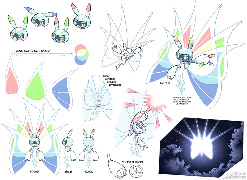 3_fingers 6_wings ambiguous_gender antennae_(anatomy) anthro fingers laser multi_wing rgb simple_background text white_background wings gooompy fakemon arjibii arthropod insect english_text hi_res model_sheet