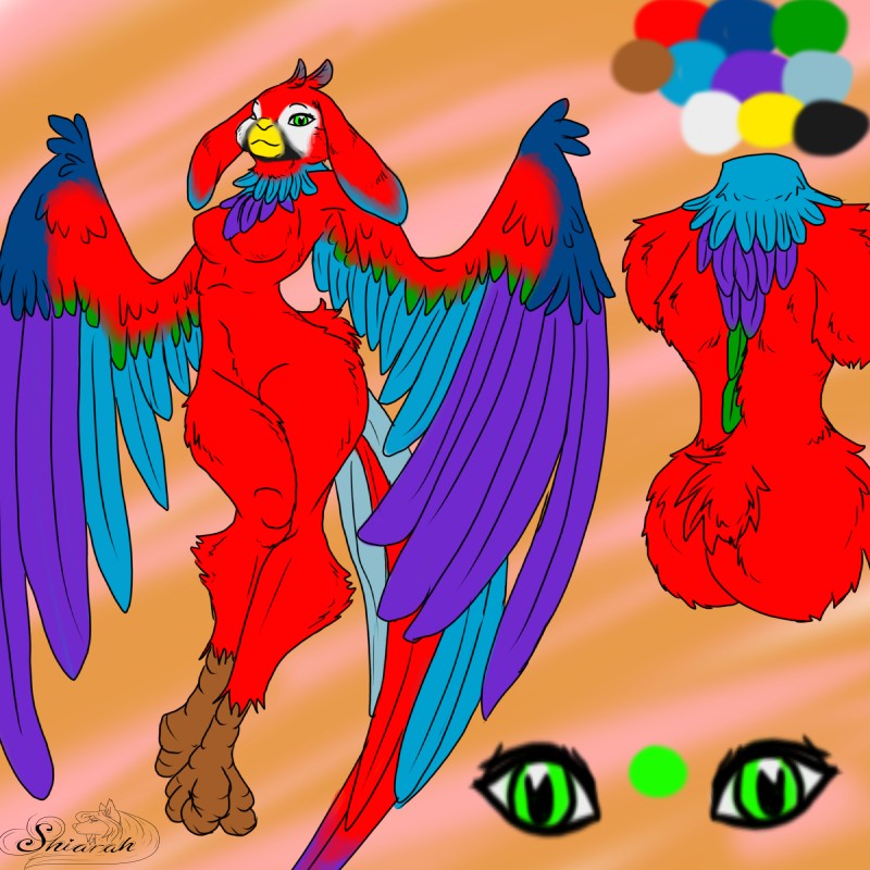 anthro beak blue_body blue_feathers feathered_wings feathers feet female green_body green_feathers multicolored_body multicolored_feathers purple_body purple_feathers red_body red_feathers simple_background solo talons toes wings shiarah european_mythology greek_mythology mythology ara_(genus) avian bird harpy hybrid lagomorph macaw mammal mythological_avian mythological_creature neotropical_parrot parrot scarlet_macaw skvader true_parrot 1:1 2015 digital_media_(artwork) hi_res watermark