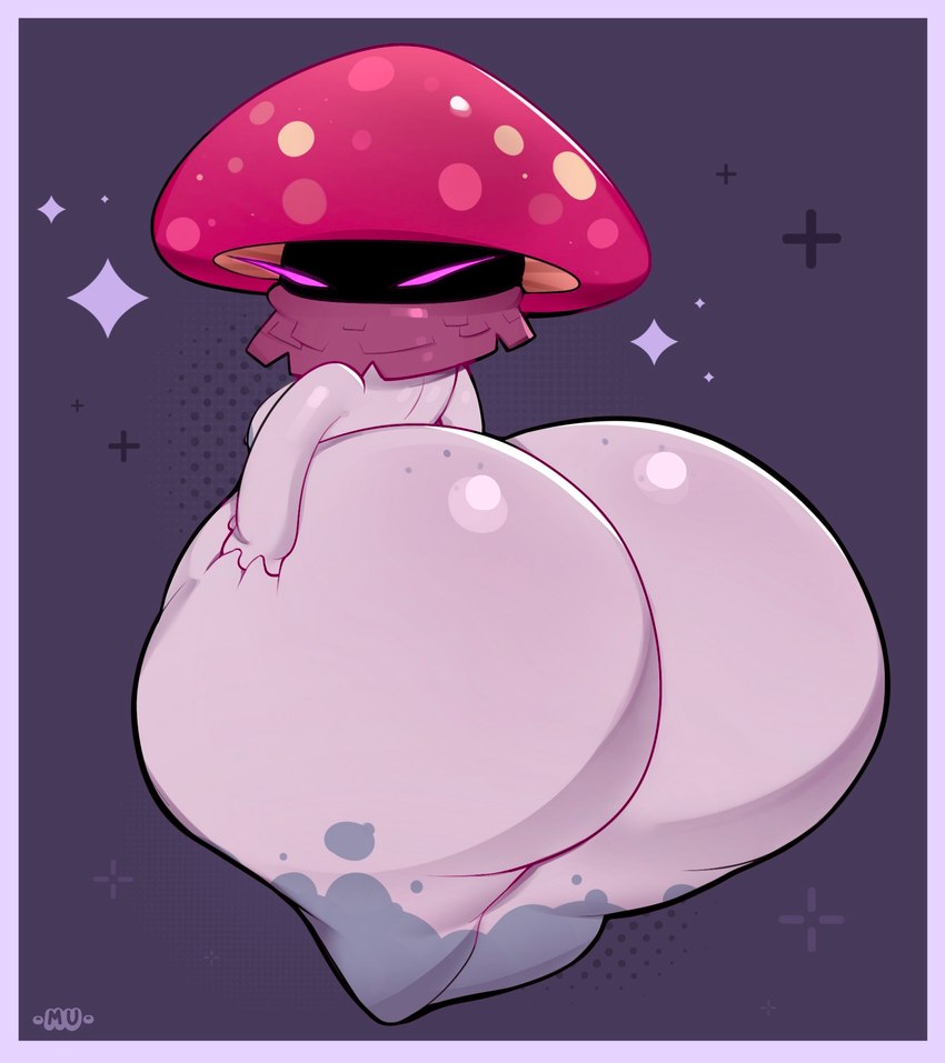 big_butt black_face border breasts butt butt_grab butt_squish female fungus hand_on_butt hand_on_own_butt huge_butt hyper hyper_butt looking_at_viewer looking_back looking_back_at_viewer mushroom no_pupils not_furry purple_background purple_body purple_border purple_eyes rear_view short_stack simple_background solo squish thick_thighs mu_(artist) electronic_arts plants_vs._zombies plants_vs._zombies_heroes popcap_games nightcap_(pvz) elemental_creature elemental_humanoid fungi_fauna fungi_humanoid humanoid mushroom_humanoid 2024 artist_name colored digital_media_(artwork) hi_res shaded