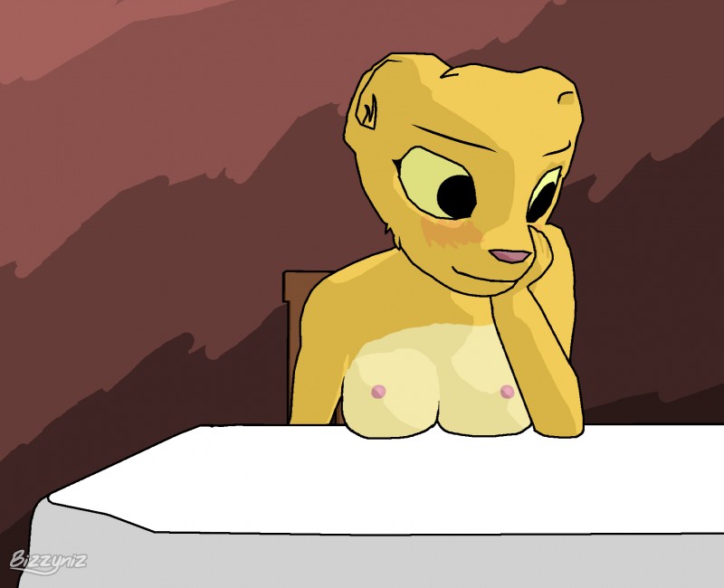 anthro big_breasts biped blush breasts casual_nudity female front_view inside leaning leaning_forward natural_breasts nipples nude outline simple_background sitting solo bizzyniz microsoft prequel_adventure the_elder_scrolls katia_managan felid khajiit mammal 2018 3d_(artwork) cel_shading digital_media_(artwork) hi_res shaded