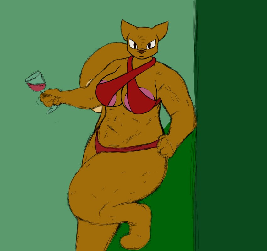 alcohol anthro areola belly beverage big_areola big_breasts breasts clothing container cup drinking_glass female frown glare glass glass_container glass_cup hand_on_hip holding_object leaning leaning_on_wall looking_at_viewer mature_anthro mature_female navel simple_background solo thick_thighs underwear wine wine_glass axentooth illah_(axentooth) mammal rodent sciurid tree_squirrel sketch