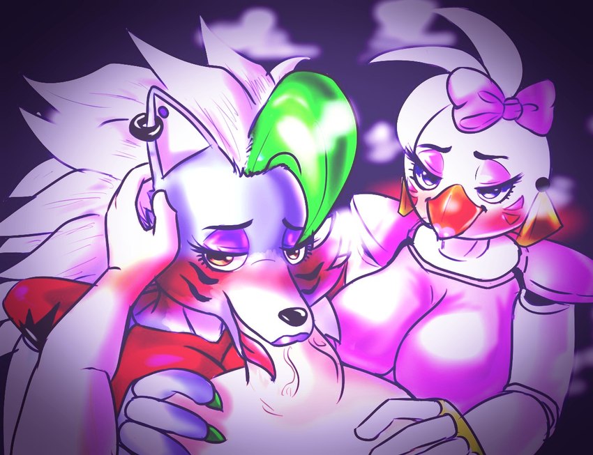 glamrock chica and roxanne wolf (five nights at freddy's: security breach and etc) created by nes panda