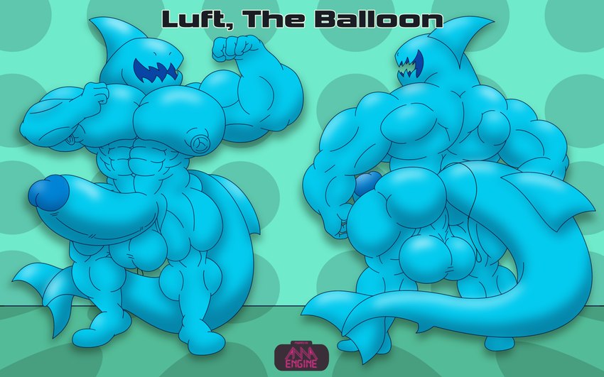 4_fingers abs animal_balloon back_muscles backsack balloon balls biceps big_balls big_muscles big_pecs big_penis big_tail biped blue_body butt circumcised erection eyeless featureless_feet feet fingers flexing front_view genitals huge_pecs humanoid_genitalia humanoid_penis inflatable male monotone_body muscular muscular_humanoid muscular_male nipples nude open_mouth pecs penis rear_view shaped_balloon shark_fin shark_tail sharp_teeth simple_background smile solo standing tail teeth text unusual_anatomy unusual_nipples annaengine animal_humanoid animate_inanimate balloon_humanoid fish fish_humanoid humanoid living_balloon living_inflatable marine marine_humanoid shark shark_humanoid 16:10 absurd_res digital_drawing_(artwork) digital_media_(artwork) english_text hi_res model_sheet widescreen