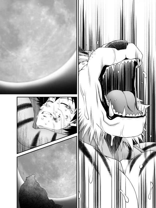 bodily_fluids crying death duo grief male moon outside raining roaring tears neyukidou beastmen_forest felid human mammal pantherine tiger 3:4 comic greyscale hi_res monochrome