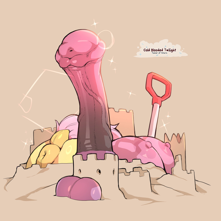 animal_genitalia animal_penis anus balls big_breasts big_penis breasts butt equine_genitalia equine_penis faceless_character female feral genitals group male nipples penis pink_breasts puffy_anus sand_castle sculpture shovel simple_background sparkles text tools trio vein veiny_penis yellow_body cold-blooded-twilight friendship_is_magic hasbro my_little_pony fluttershy_(mlp) pinkie_pie_(mlp) twilight_sparkle_(mlp) equid equine mammal hi_res