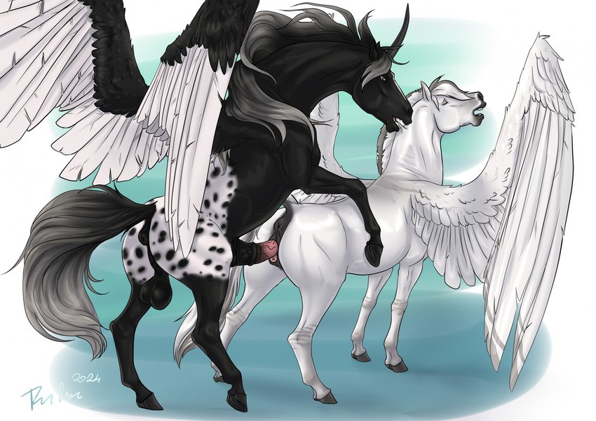 animal_genitalia animal_penis animal_pussy anus balls bite black_anus black_balls black_body black_penis black_wings butt duo equine_anus equine_genitalia equine_penis equine_pussy erection eyes_closed feathered_wings feathers female female_feral female_penetrated feral feral_on_feral feral_penetrated feral_penetrating feral_penetrating_feral genitals grey_mane hooves horn male male/female male_feral male_penetrating male_penetrating_female mane medial_ring neck_bite open_mouth penetration penile penile_penetration penis penis_in_pussy pink_penis pussy quadruped sex simple_background spots spotted_back spotted_butt underhoof unguligrade vaginal vaginal_penetration vein veiny_penis white_body white_mane white_wings wings rufciu mythology alterion_(alter) zephyr_(shgold) appaloosa draft_horse equid equine fjord_horse horse mammal mythological_creature mythological_equine pegasus winged_unicorn 2024 dated hi_res signature