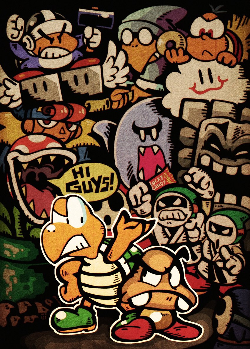 brown_body doll keikogi martial_arts_uniform mask plant puppet sportswear warp_pipe bridgeoffaust bowser's_kingdom mario_bros nintendo super_mario_rpg_legend_of_the_seven_stars geno_(mario) hal_(bowser's_kingdom) inaudible_thwomp jeff_(bowser's_kingdom) karate_duo_number_one_(bowser's_kingdom) paul_hammerbro rick_finklestein steve_(bowser's_kingdom) amazing_flyin'_hammer_brother big_boo_(mario) boo_(mario) elemental_creature flora_fauna goomba koopa koopa_troopa lakitu lakitu's_cloud magikoopa piranha_plant scalie shyguy thwomp zeus_guy hi_res