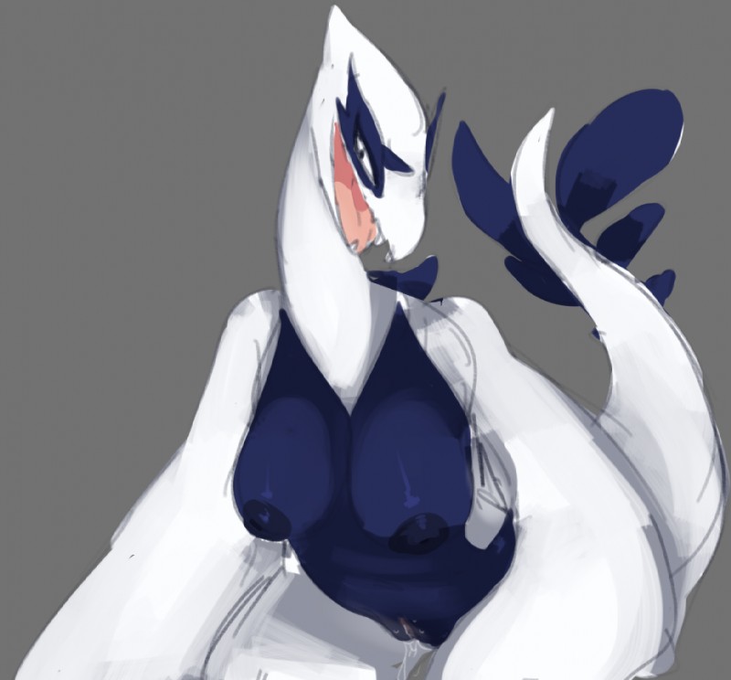 anthro anthrofied big_breasts bodily_fluids breasts dripping female genital_fluids genitals grey_background looking_at_viewer nipples non-mammal_breasts nude open_mouth pokemorph pussy simple_background smile solo tail tongue vaginal_fluids voidteeth nintendo pokemon tempest_(xsomeonex) generation_2_pokemon legendary_pokemon lugia pokemon_(species) 2017 digital_media_(artwork)