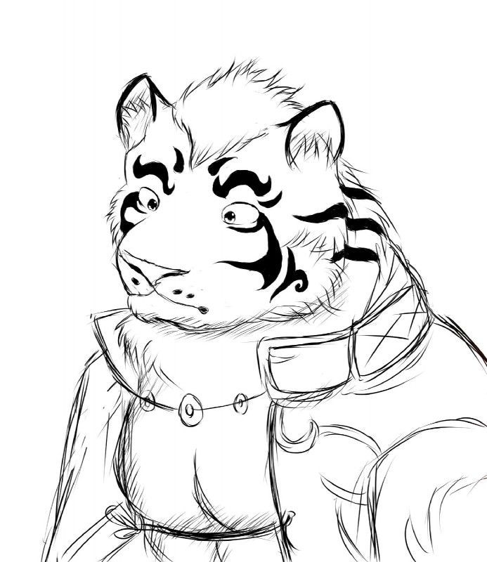 anthro fur male solo taitora nekojishi studio_klondike lin_hu felid mammal pantherine tiger 2017 hi_res