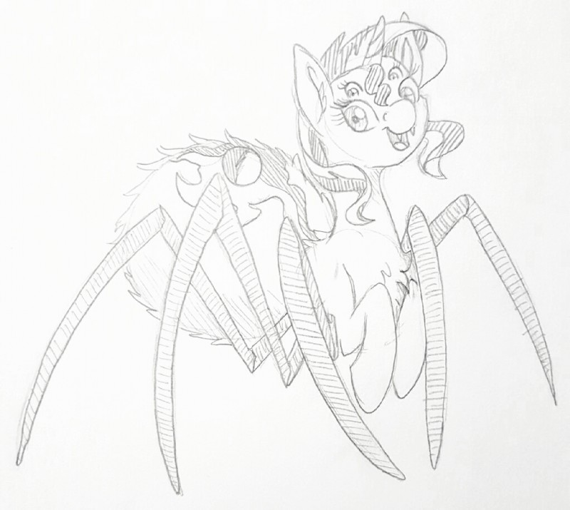 fangs female feral horn solo teeth couchcrusader equestria_girls hasbro my_little_pony mythology sunset_shimmer_(eg) arachnid arachnid_taur arthropod arthropod_taur chimera equid equine mammal mythological_creature mythological_equine spider spider_taur spiderpony taur unicorn 2016 monochrome sketch