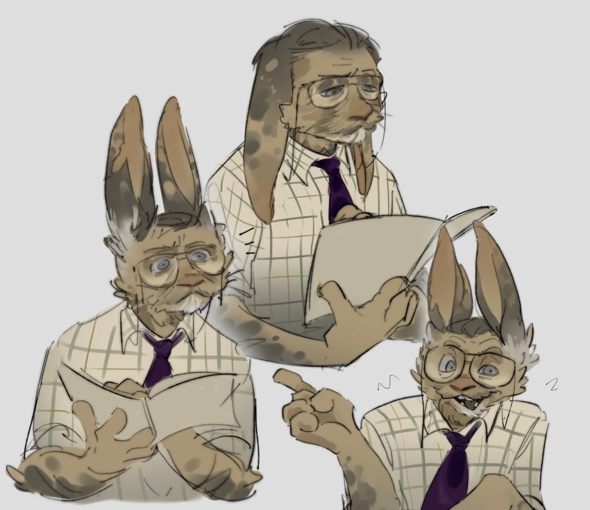 alternate_species anthro bow_tie clothed clothing eyewear furrification glasses grey_eyes male mature_male solo ss0v3l five_nights_at_freddy's five_nights_at_freddy's_(film) scottgames matthew_lillard william_afton_(fnaf) lagomorph leporid mammal rabbit 2023 absurd_res digital_media_(artwork) hi_res