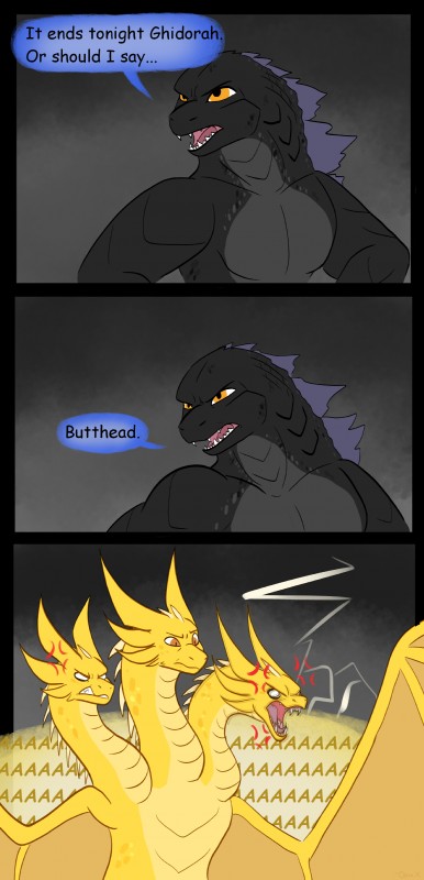 godzilla and king ghidorah (european mythology and etc) created by clevzx