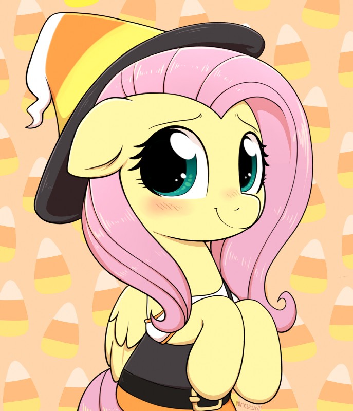 clothing eyelashes female feral hat headgear headwear looking_at_viewer smile solo wings moozua friendship_is_magic hasbro my_little_pony mythology fluttershy_(mlp) equid equine mammal mythological_creature mythological_equine pegasus 2018 hi_res