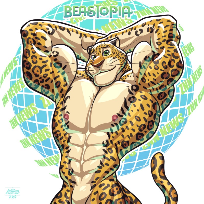 anthro flexing fur green_eyes male markings muscular muscular_anthro muscular_male news news_reporter nipples nude reporter simple_background solo spots spotted_body spotted_fur whiskers wolfiecanem anchorman disney zootopia boi_cha felid jaguar mammal pantherine 1:1 absurd_res hi_res