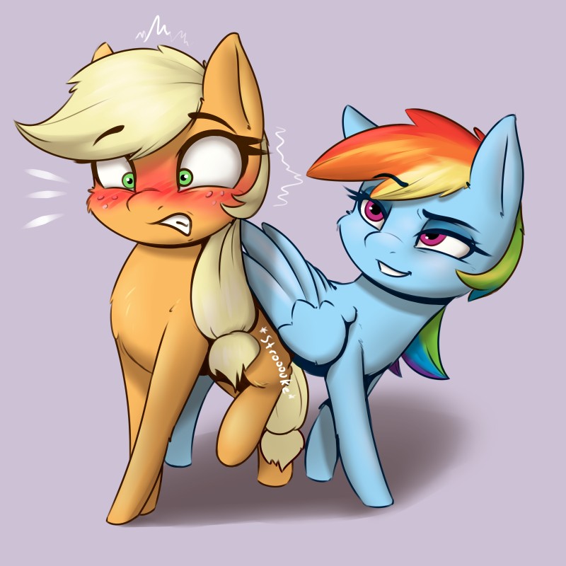 applejack and rainbow dash (friendship is magic and etc) created by pudgeruffian