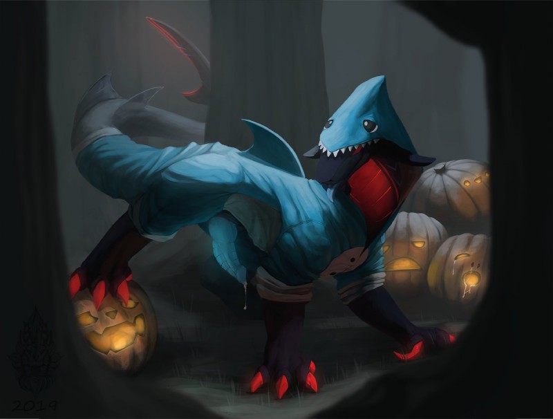 halftime shark and helios (halloween and etc) created by kazzyboii