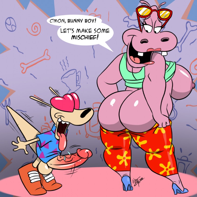 gladys hippo and rocko rama (rocko's modern life and etc) created by aeolus06